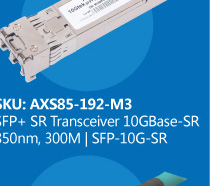 SFP +Transceiver 10GBase-SR 850nm，300M |  SFP-10G-SR