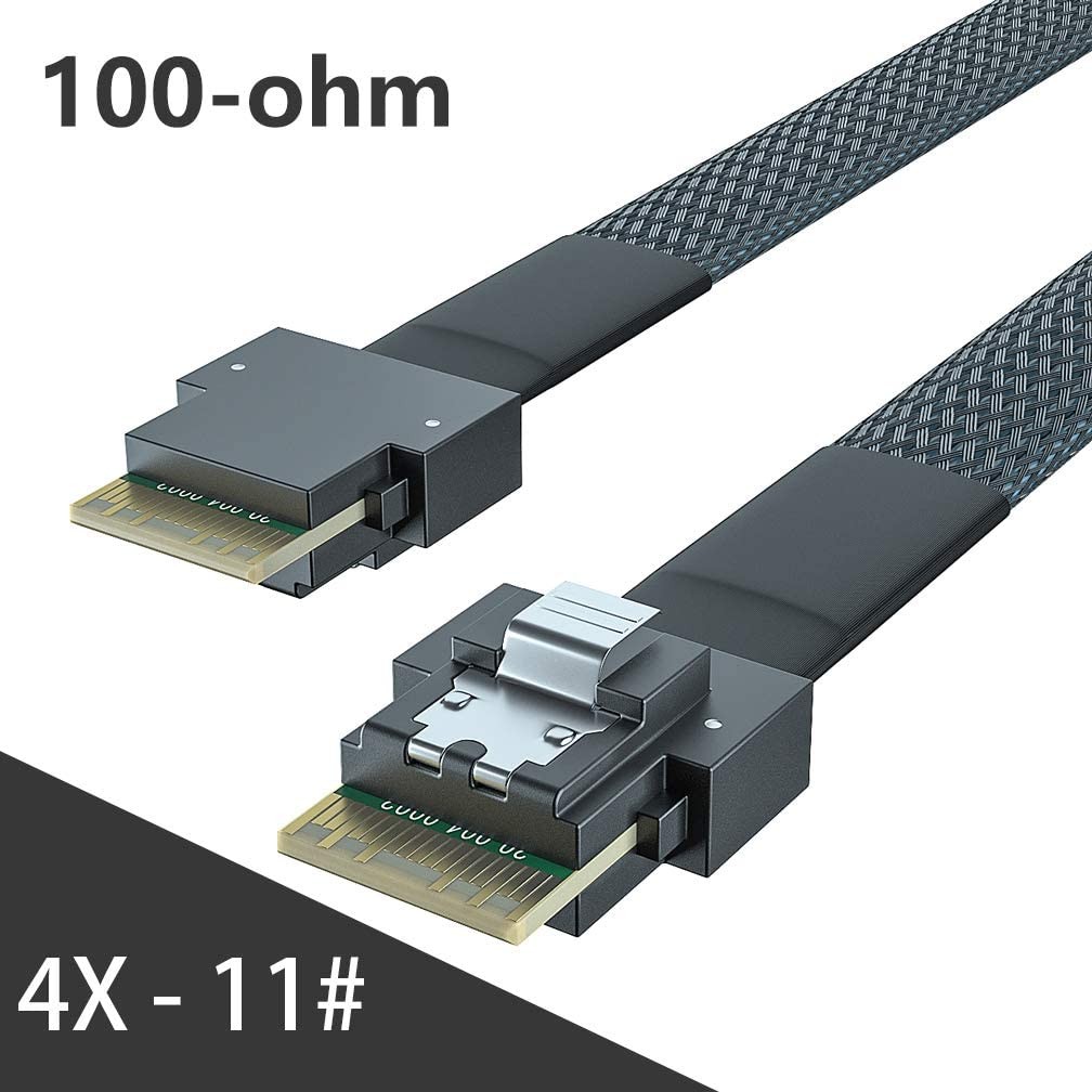 その他 sssaaa 24G Internal SlimSAS SFF-8654 to SFF-8654 4i Cable, SAS 4.0
