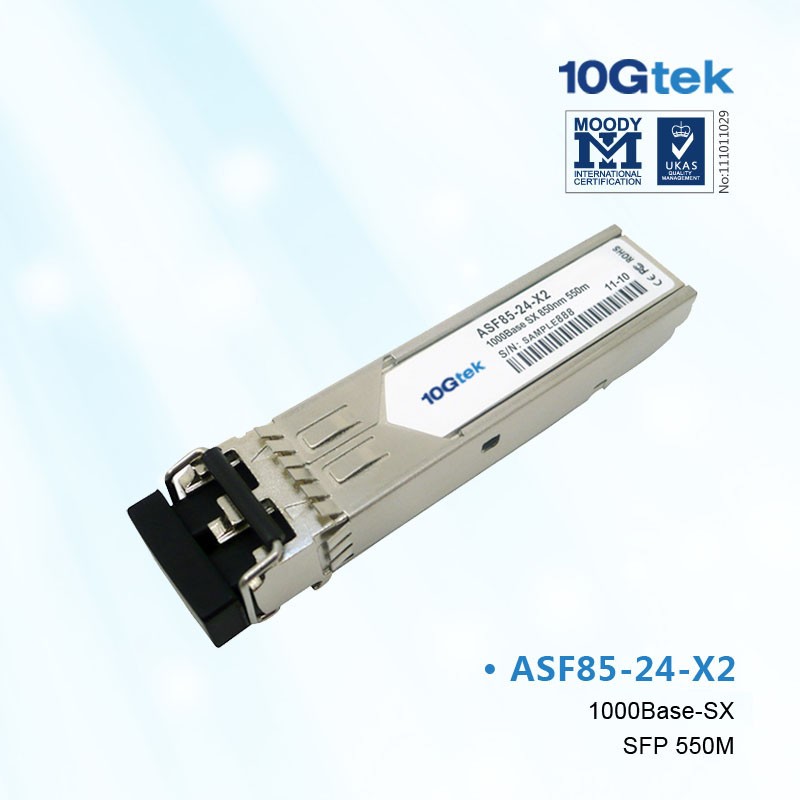 For Cisco, GLC-SX-MMD, 1000BASE-SX SFP transceiver module for MMF, 850-nm wavelength,extended operating temperature range.