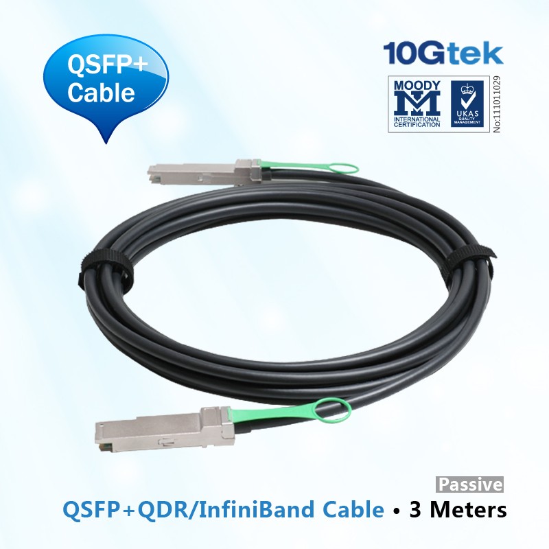 40GbE CAB-Q-Q-3M QSFP+ Copper Cable 3M, QDR - 10Gtek