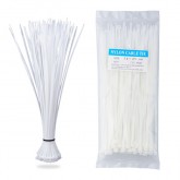 Nylon Zip Ties(100 pcs), 8 x 0.14 inch, White, UL Certified