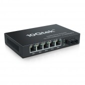 6-Port 1.25G Desktop Fiber Switch, with SC Fiber, 20 km