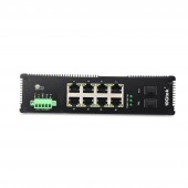 Industrial IP40, 10-Port Gigabit Ethernet Switch (w/20-km SFP transceiver), G0208i , DIN-Rail Mount