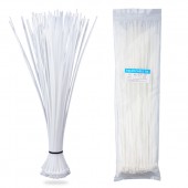 Nylon Zip Ties(100 pcs), 14.6 x 0.18 inch, White, UL Certified