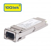 Brocade 40G-QSFP-SR4-INT, MTP (MPO) 1X8 or 1X12 ribbon connector, supports breakout to four 10GBASE-SR modules up to 100 m on OM3 multi-mode fiber