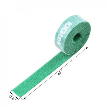 Self-Attaching Reusable Hook & Loop Fastening Tape, Double Side Cable Tie, L 40''(100cm) x W 0.6''(1.45cm), 11 PCS  #2