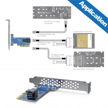 PCIe 3.0 x4 to SFF-8643 Adapter Card for U.2(SFF-8639) NVMe