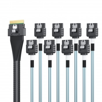 その他 sssaaa 24G Internal SlimSAS SFF-8654 to SFF-8654 4i Cable, SAS 4.0
