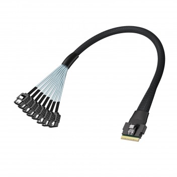 その他 sssaaa SFF-8654 8i to 8x SATA , SlimSAS Host/RAID to SATA Target HD