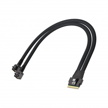 Câble Mini SAS SFF 8654 8i Vers 2x SFF 8643 - 0.5m, 12 Gbit/s, Pour Serveurs Et Stockage