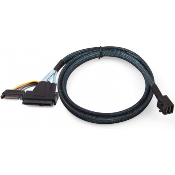 HD MiniSAS SFF-8643 to U.2 (SFF-8639) NVMe SSD Cable, with SATA