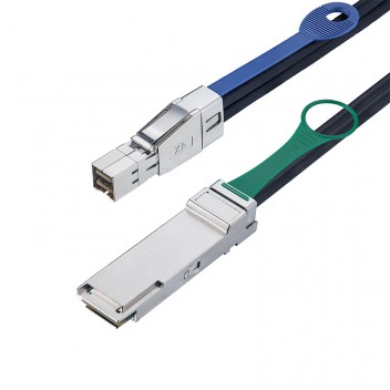 SFF-8644 to QSFP+, Hybrid SAS cable, 0.5~7 meters (SAS Cables)