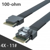 24G Internal SlimSAS SFF-8654 to SFF-8654 4i Cable, SAS 4.0, 100-ohm, 0.5~1 meter