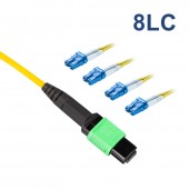 MPO to 8x LC,  Singlemode 9/125μm