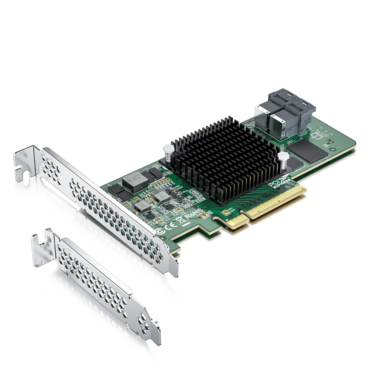 12Gb/s Internal PCI Express SAS/SATA HBA Raid Controller Card, compatible for SAS 9311-8I, support Raid 0/1/1E/10.