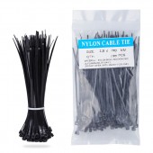 Nylon Zip Ties(100 pcs), 4 x 0.1 inch, Black, UL Certified