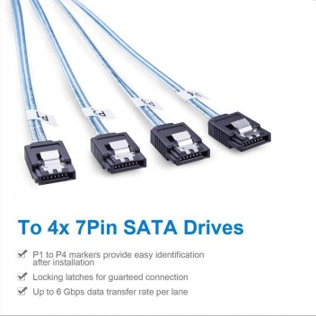 Mini SAS to 4x 7Pin SATA Drives