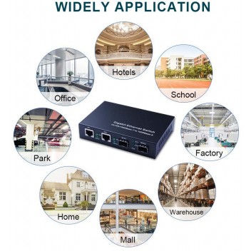 4-Port 1-25G Desktop Fiber Switch- with -2- SFP slots