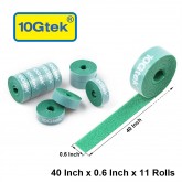 Self-Attaching Reusable Hook & Loop Fastening Tape, Double Side Cable Tie,  L 40''(100cm) x W 0.6''(1.45cm), 11 PCS