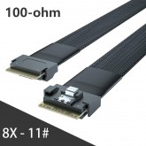 24G Internal SlimSAS SFF-8654 to SFF-8654 8i Cable, SAS 4.0, 100-ohm, 0.5~1 meter, with sideband