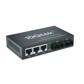 5-Port Fast Ethernet Desktop Fiber Switch, with (2) SC Fibers, 20 km