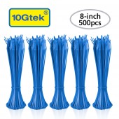 Zip Ties (500pcs) Self-Locking 8 Inch Nylon Cable Ties in Blue UL Certificated