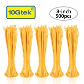 Zip Ties (500pcs) Self-Locking 8 Inch Nylon Cable Ties in Yellow UL Certificated