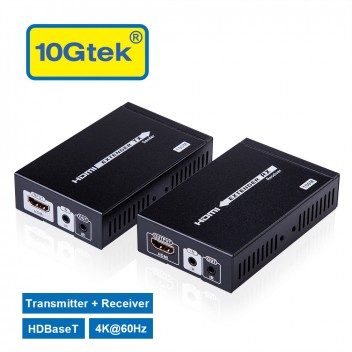 HDMI Extender 4K@60Hz HDBaseT Ethernet Network Extender 328-Ft (100M) over RJ45 CAT6 Cable