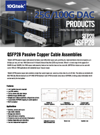 QSFP28 Passive Copper Cable Assemblies